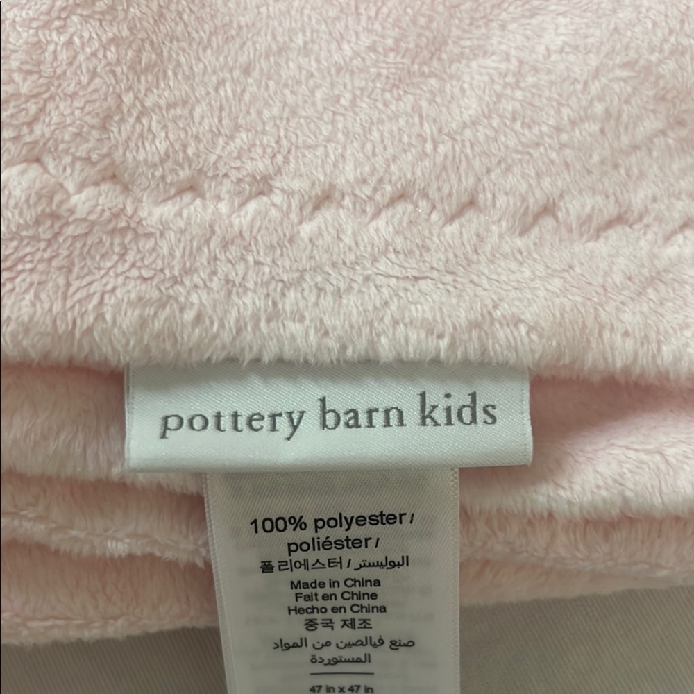 Pottery Barn Kids Pink Plush Blanket “Marlow” - Picture 2 of 3